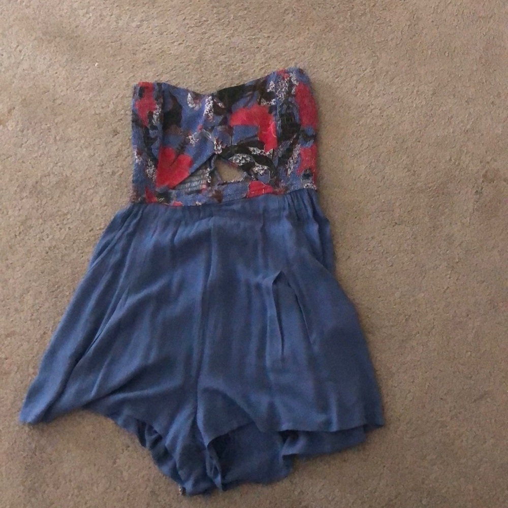 Free people strapless romper